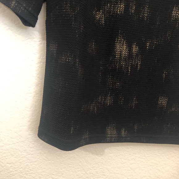 COLLECTIVE CONCEPTS Large (fits small) Short Sleeve Knit Top Black NWOT - Picture 5 of 12